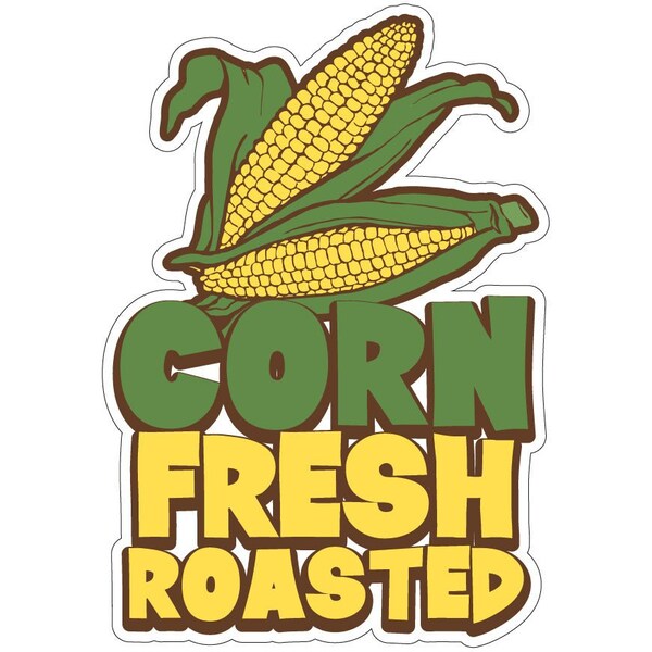 Corn Fresh Roasted Decal Concession Stand Food Truck Sticker, 16" x 8", D-DC-16 Corn Fresh Roasted19